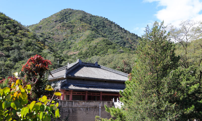 怀思堂掩映在苍山翠柏中